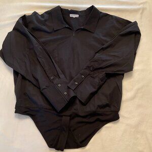 Good American Women's Size 5 Black ZIp Front Bodysuit